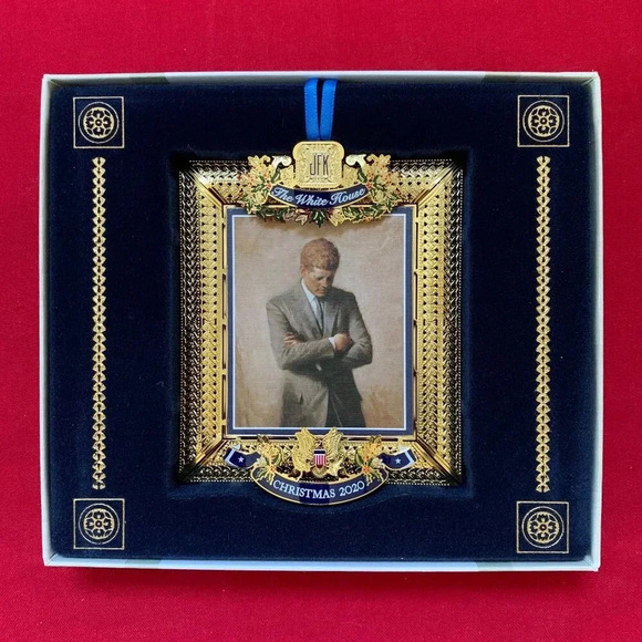 2020 White House Christmas Ornament John F. Kennedy 24k Gold New In Box - Picture 2 of 6